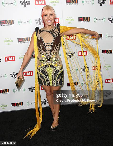 Recording artist Bonnie McKee attends the EMI GRAMMY After Party at the Capital Records Building on February 12, 2012 in Hollywood, California.