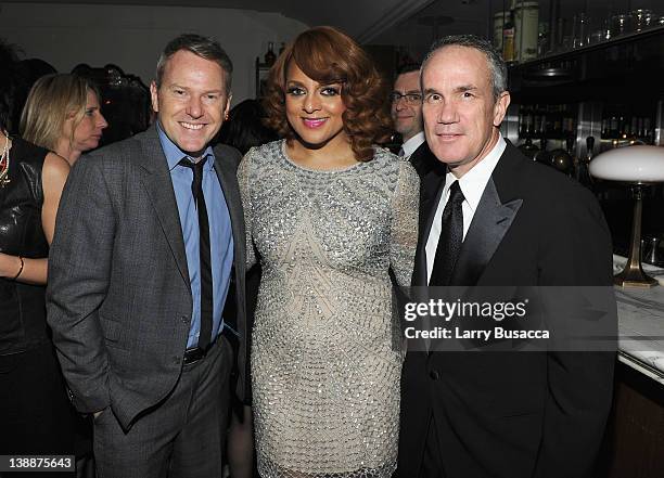 Of RCA Music Group Peter Edge, singer Marsha Ambrosius and President & COO of RCA Music Group Tom Corson attend the Sony Music Group GRAMMY Reception...