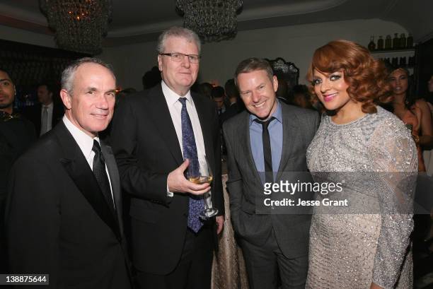 President & COO of RCA Music Group Tom Corson, Chairman and CEO of Sony Corp. Sir Howard Stringer, CEO of RCA Music Group Peter Edge, and singer...