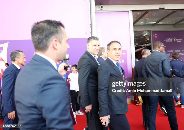 Ali Daei and Mehdi Mahdavi Kia of Iran looks on during the 72nd FIFA Congress at the Doha Exhibition and Convention Center on March 31, 2022 in Doha,...