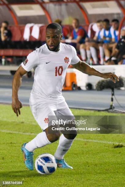 Junior Hoilett of Canada in action during a match between Panama and Canada as part of Concacaf 2022 FIFA World Cup Qualifiers at Rommel Fernandez...
