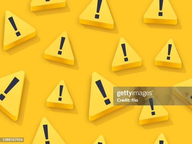 stockillustraties, clipart, cartoons en iconen met seamless 3d warning sign background pattern - threats