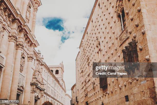 casa de las conchas  facade  in salamanca,spain - salamanca stock pictures, royalty-free photos & images