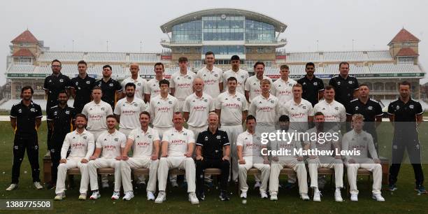 Nottinghamshire CCC pictured during the Nottinghamshire CCC Photocall at Trent Bridge on March 31, 2022 in Nottingham, England.