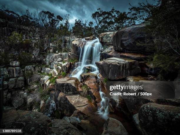 gibraltar falls,scenic view of waterfall in forest,paddys river,australian capital territory,australia - australian capital territory 個照片及圖片檔