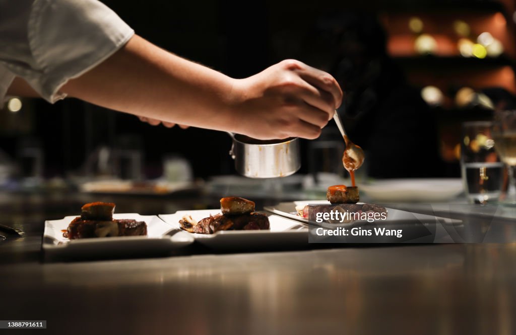 Teppanyaki-Stil.