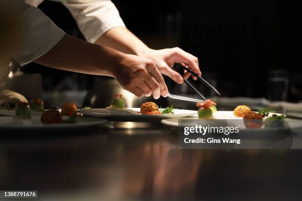 teppanyaki style. - gourmet eten stockfoto's en -beelden