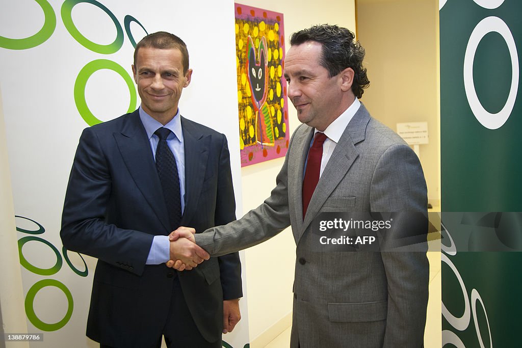 Aleksander Ceferin (left), president of