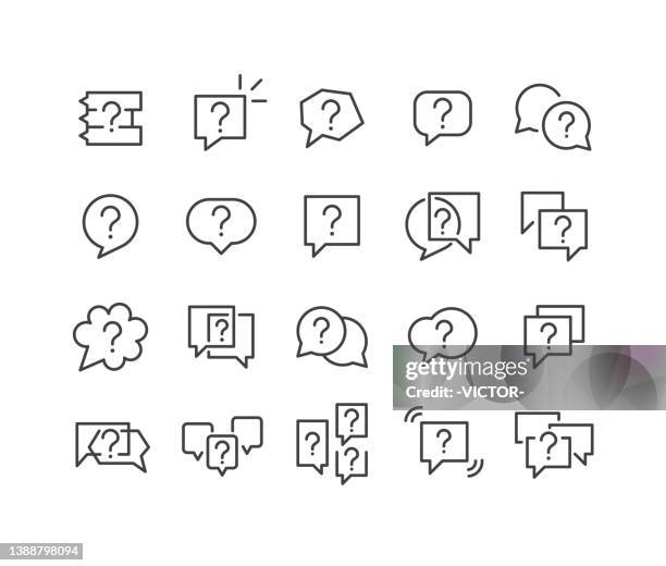ilustrações, clipart, desenhos animados e ícones de ícones do ponto de interrogação - série clássica de linhas - interrogatório