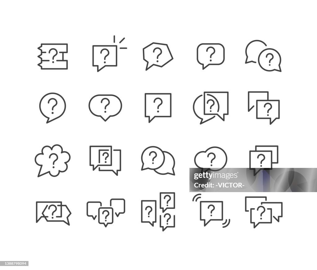 Question Mark Icons - Classic Line Series