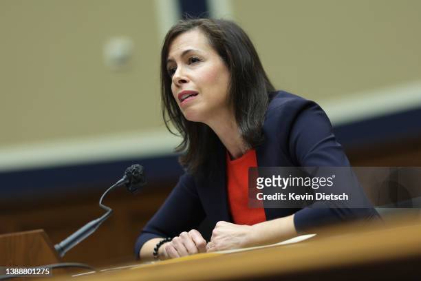 Jessica Rosenworcel, Chairwoman of the Federal Communications Commission testifies during a House Energy and Commerce Committee Subcommittee hearing...