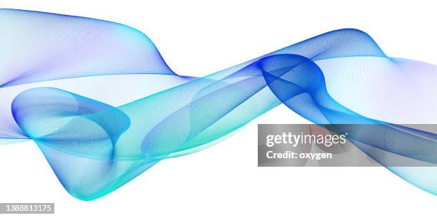 abstract wave swirl blue green magical neon transparent ribbon lines on white background. energy streams - green wave pattern stock pictures, royalty-free photos & images