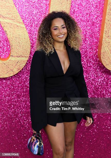 Amber Gill attends "The Lost City" UK Screening at Cineworld Leicester Square on March 31, 2022 in London, England.