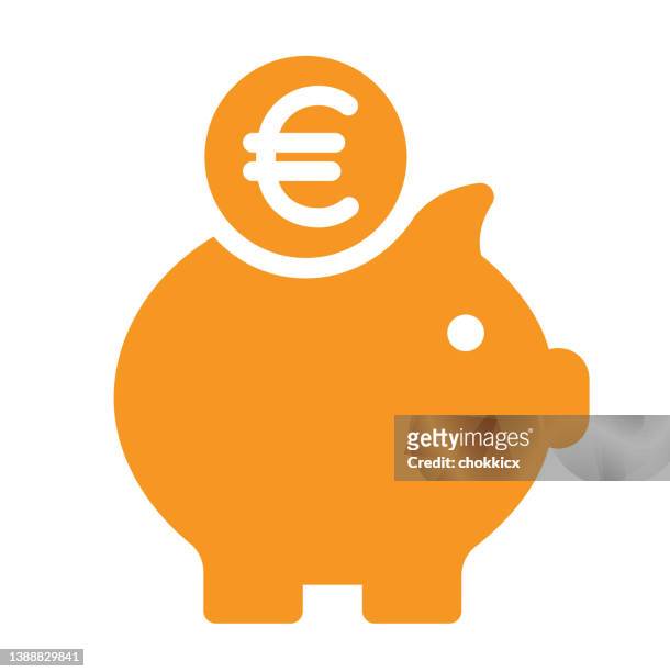 spar-euro-sparschwein-symbol - sparschwein stock-grafiken, -clipart, -cartoons und -symbole