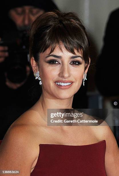 Actress Penelope Cruz attends the Orange British Academy Film Awards 2012 at the Royal Opera House on February 12, 2012 in London, England.