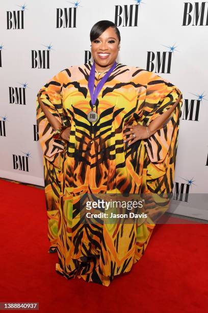 Kierra Sheard attends the 2022 BMI Trailblazers of Gospel Music Awards at The National Museum of African American Music on March 31, 2022 in...