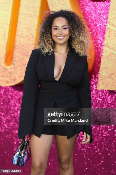 Amber Gill attends "The Lost City" UK Screening on March 31, 2022 in London, England.