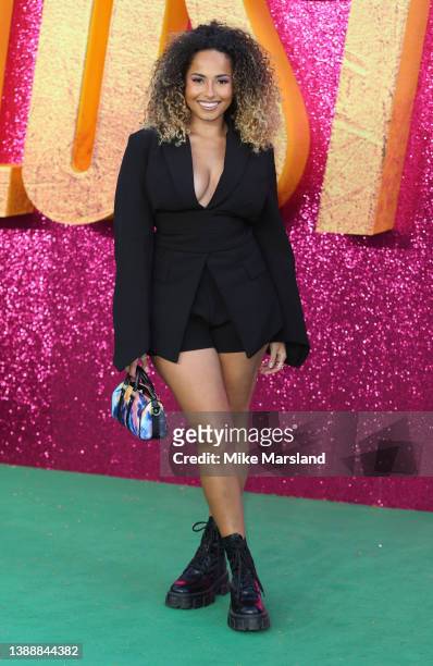 Amber Gill attends "The Lost City" UK Screening on March 31, 2022 in London, England.