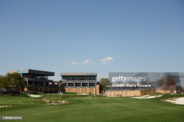 General view of the 18th green during the first round of the Valero Texas Open at TPC San Antonio on March 31, 2022 in San Antonio, Texas.