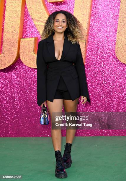 Amber Gillattends the UK screening of "The Lost City" at Cineworld Leicester Square on March 31, 2022 in London, England.