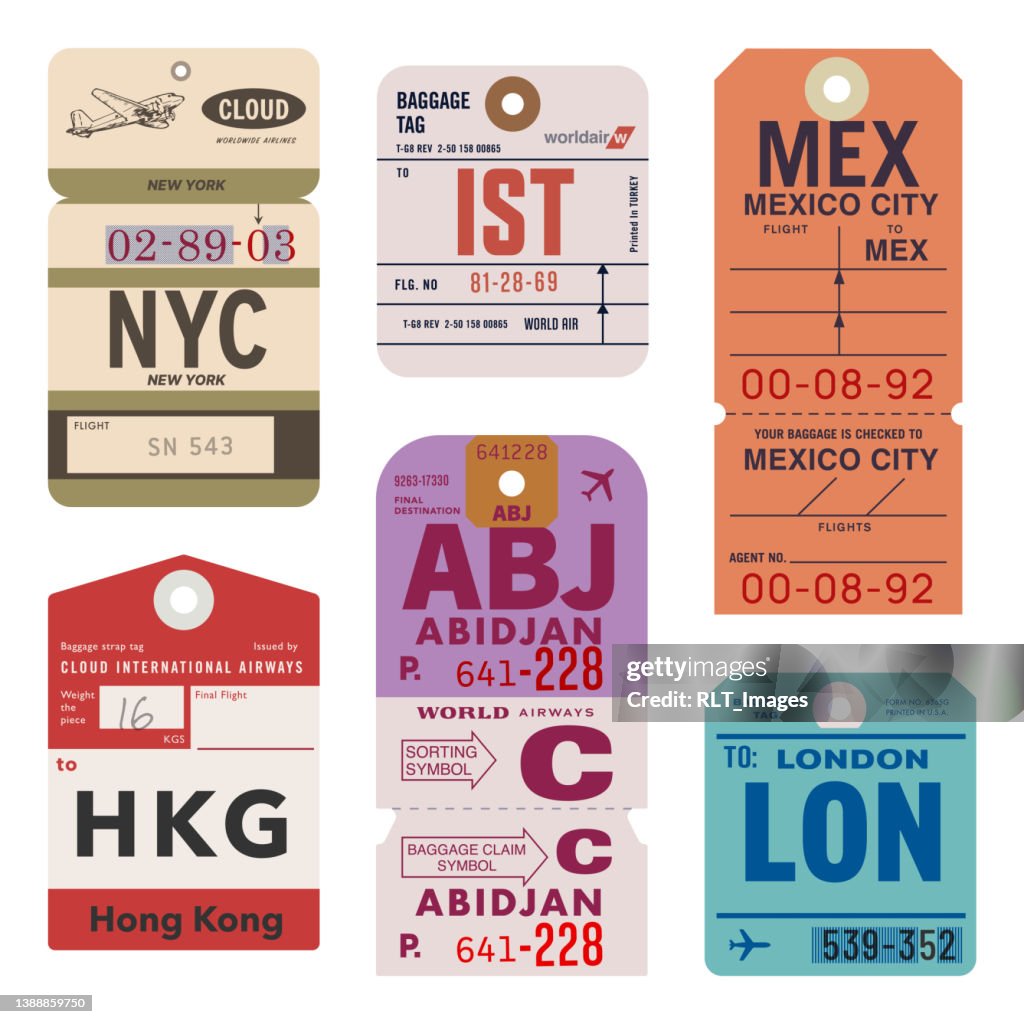 Vintage World Travel Luggage Tags