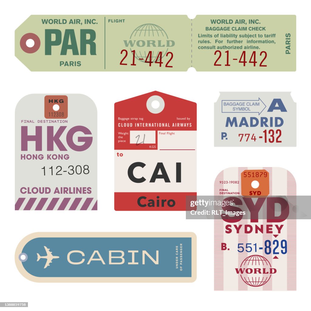 Vintage World Travel Luggage Tags