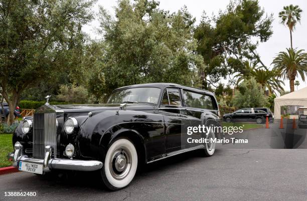 Vintage Rolls-Royce hearse is viewed at the famed Hollywood Forever cemetery on March 31, 2022 in Los Angeles, California. The Los Angeles City...