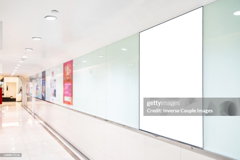 Advertisement blank Billboard in department store