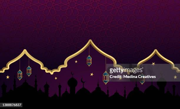 ilustraciones, imágenes clip art, dibujos animados e iconos de stock de fondo árabe con patrón ornamental de la mezquita islámica, tarjeta de felicitación de diseño para ramadán kareem - arabesque