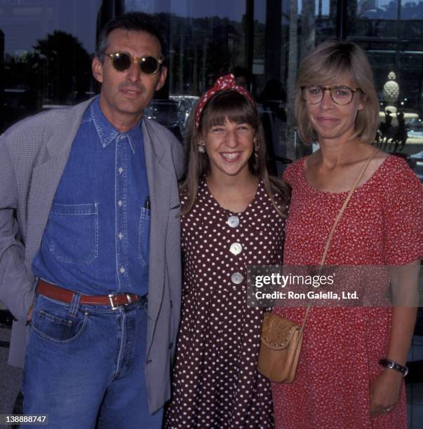 Mayim Bialik and parents Barry Bialik and Beverly Bialik attend NBC TV Summer Press Tour on July 27, 1991 at the Universal Hilton Hotel in Universal...