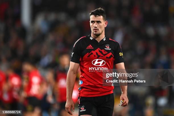 Will Jordan of the Crusaders during the round seven Super Rugby Pacific match between the Crusaders and the Highlanders at Orangetheory Stadium on...