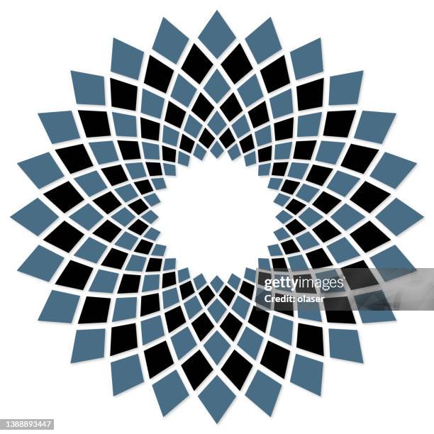 flower - spiral pattern of rhombus around copy space - a parallelogram stock illustrations