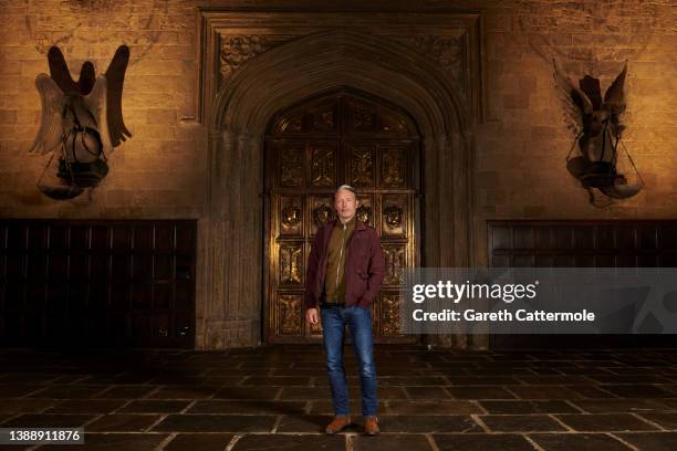 Mads Mikkelsen attends a photocall for "Fantastic Beasts: The Secrets of Dumbledore" in the Great Hall at Warner Bros. Studio Tour London on March...