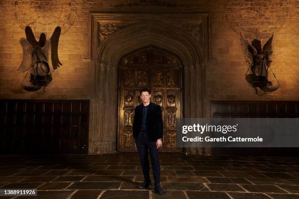 Richard Coyle attends a photocall for "Fantastic Beasts: The Secrets of Dumbledore" in the Great Hall at Warner Bros. Studio Tour London on March 29,...
