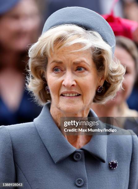 Penelope Knatchbull, Countess Mountbatten of Burma attends a Service of Thanksgiving for the life of Prince Philip, Duke of Edinburgh at Westminster...