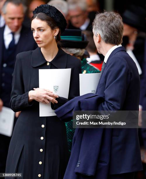 Rose Hanbury, Marchioness of Cholmondeley and David Cholmondeley, 7th Marquess of Cholmondeley attend a Service of Thanksgiving for the life of...