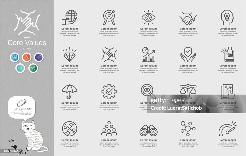 Creating Value Graphic Core Values Line Content Infographic High-Res Vector Graphic - Getty Images