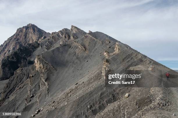 leaving the summit of mount meru, tanzania. - arusha national park 個照��片及圖片檔