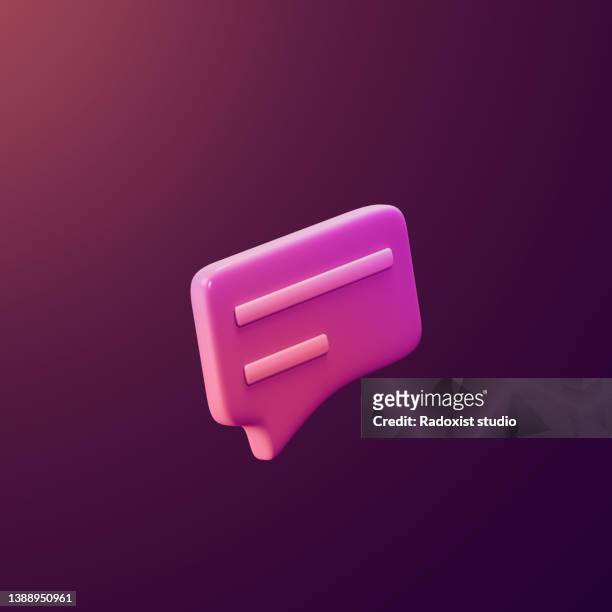 stylized modern 3d icon object - chat bubble - chat bubble stock pictures, royalty-free photos & images