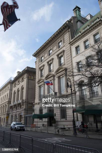 March 28: MANDATORY CREDIT Bill Tompkins/Getty Images Russian Consulate on Marchg 28th, 2022 in New York City.