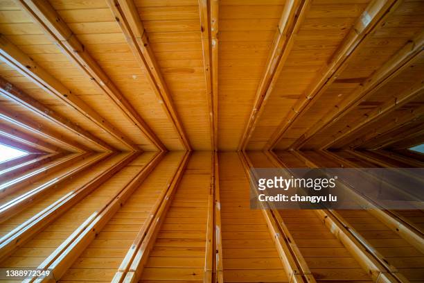 wooden roof interior - chinese house churches stock pictures, royalty-free photos & images