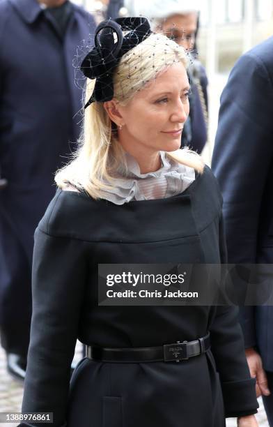 Princess Marie-Chantal of Greece attends the memorial service for the Duke Of Edinburgh at Westminster Abbey on March 29, 2022 in London, England.