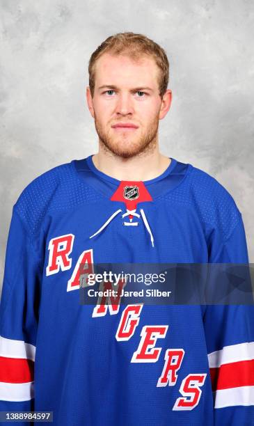 Andrew Copp of the New York Rangers poses for his official headshot for the 2021-2022 season on March 24, 2022 in Tarrytown, New York.