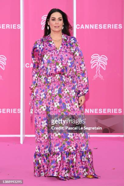 Lola Dewaere attends the pink carpet during the 5th Canneseries Festival - Day One on April 01, 2022 in Cannes, France.