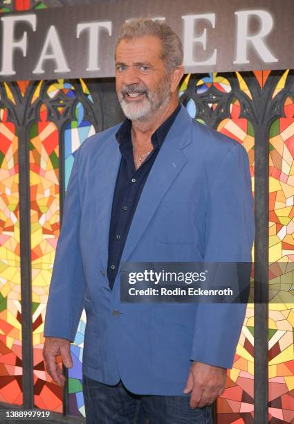 Mel Gibson attends Columbia Pictures' "Father Stu" Photo Call at The London West Hollywood at Beverly Hills on April 01, 2022 in West Hollywood,...