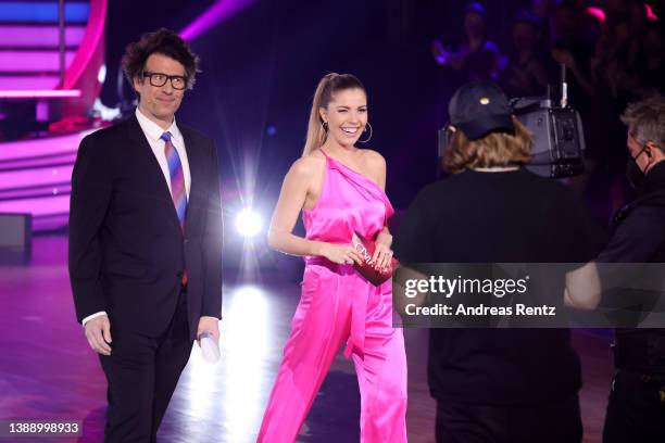 Daniel Hartwich and Victoria Swarovski seen on stage during the 6th show of the 15th season of the television competition show "Let's Dance" at MMC...