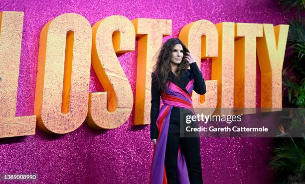 Sandra Bullock attends the UK Special Screening of "The Lost City" at Cineworld Leicester Square on March 31, 2022 in London, England.