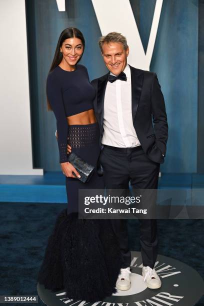 Sarah Staudinger and Ari Emanuel attend the 2022 Vanity Fair Oscar Party hosted by Radhika Jones at Wallis Annenberg Center for the Performing Arts...