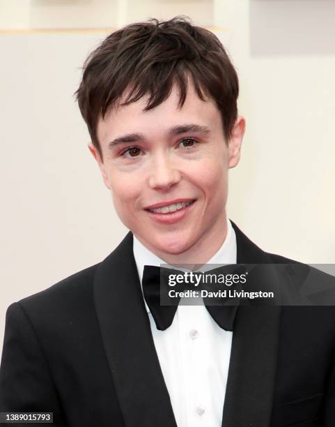 Elliot Page attends the 94th Annual Academy Awards at Hollywood and Highland on March 27, 2022 in Hollywood, California.