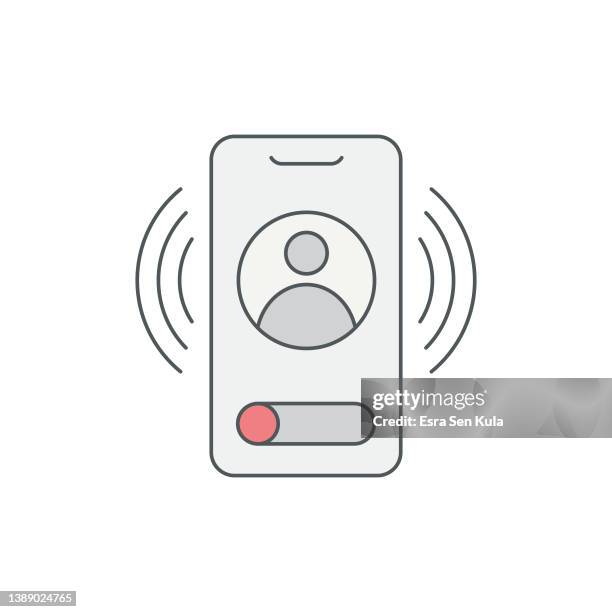 business call flat line icon with editable stroke - executive portrait side view stock illustrations